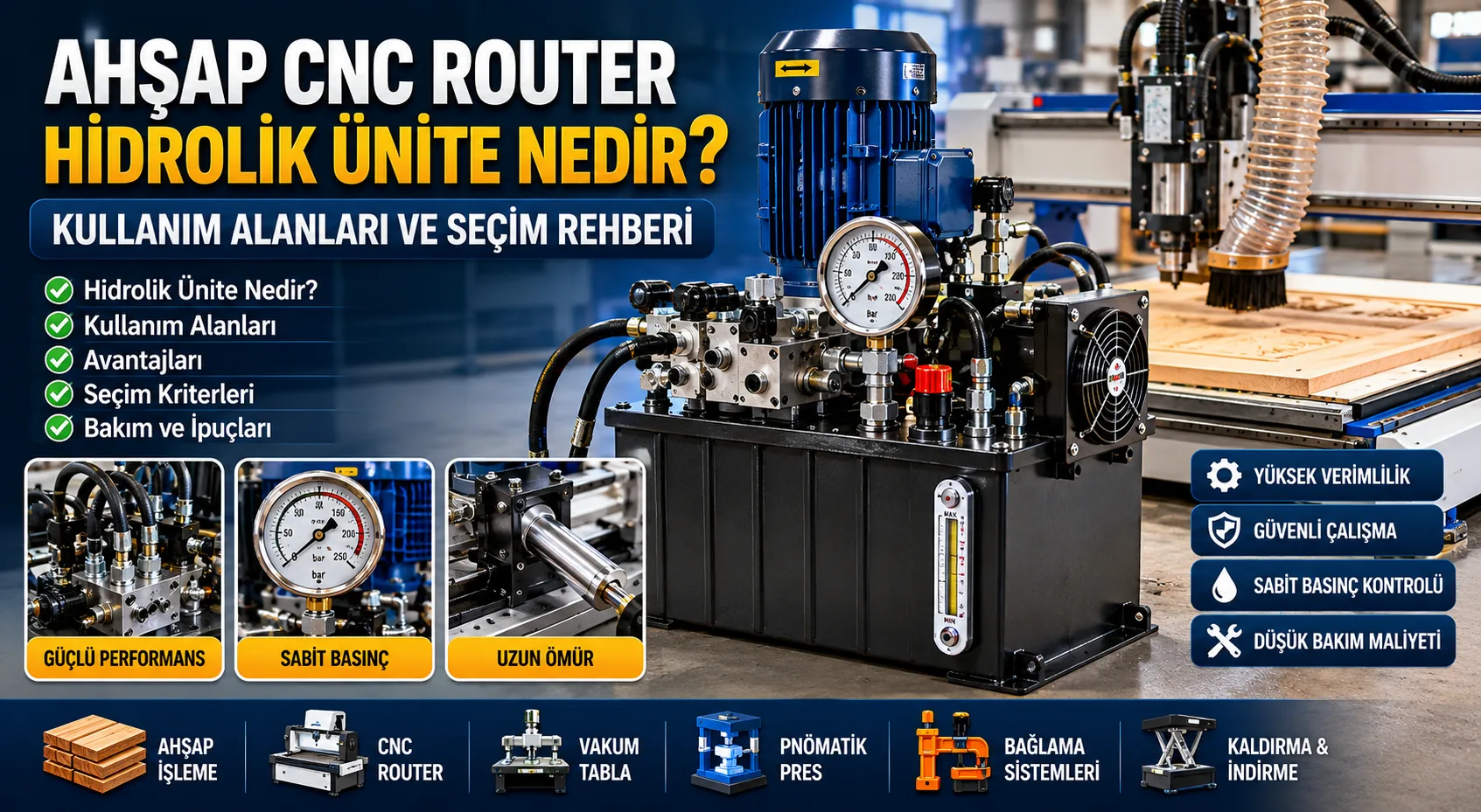 Ahşap CNC Router Hidrolik Ünite Nedir? Nerelerde Kullanılır?